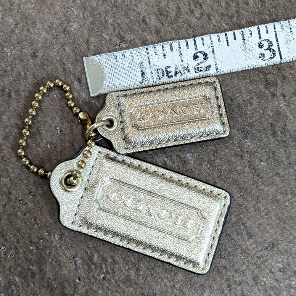 Coach Bag Charm Golden Set Of 2 Large And Small Brass Tone Chain - Picture 5 of 8